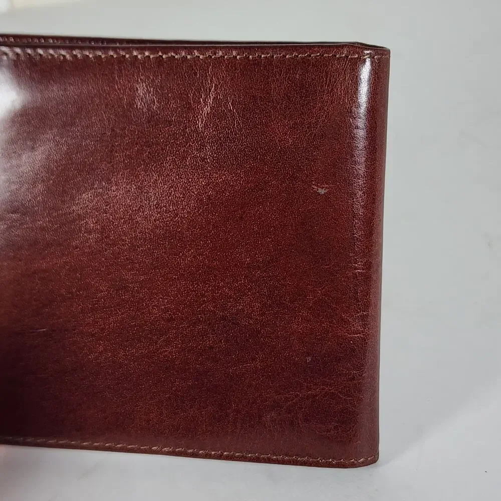 Bosca Men's Old Full Grain Leather Brown Slim Bifold Wallet